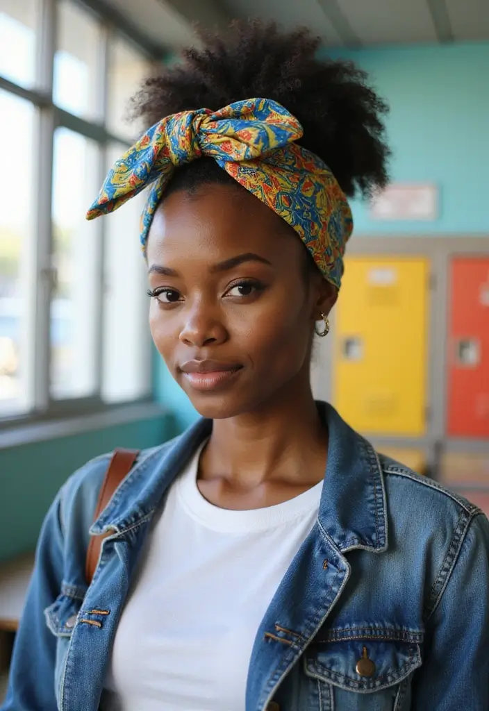 50 Easy Hairstyle Ideas for School Girls 38 50 Easy Hairstyle Ideas for School Girls - 38. Simple Head Wrap