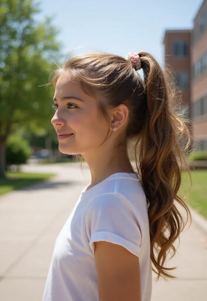 50 Easy Hairstyle Ideas for School Girls 7 50 Easy Hairstyle Ideas for School Girls - 7. Side Ponytail