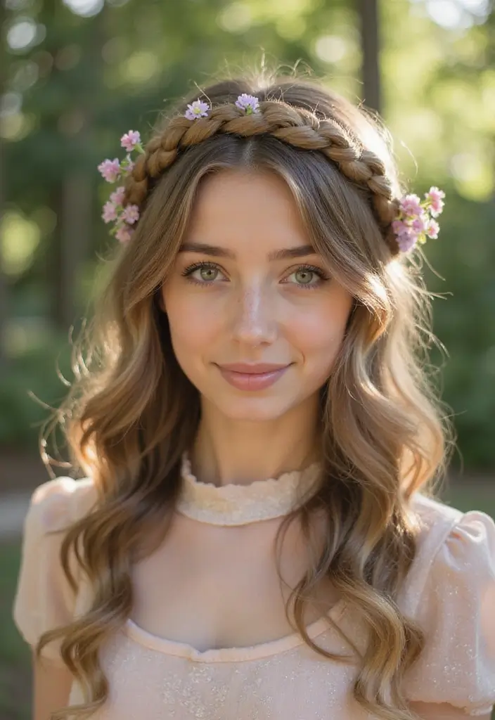 50 Easy Hairstyle Ideas for School Girls 9 50 Easy Hairstyle Ideas for School Girls - 9. Twisted Crown Braid