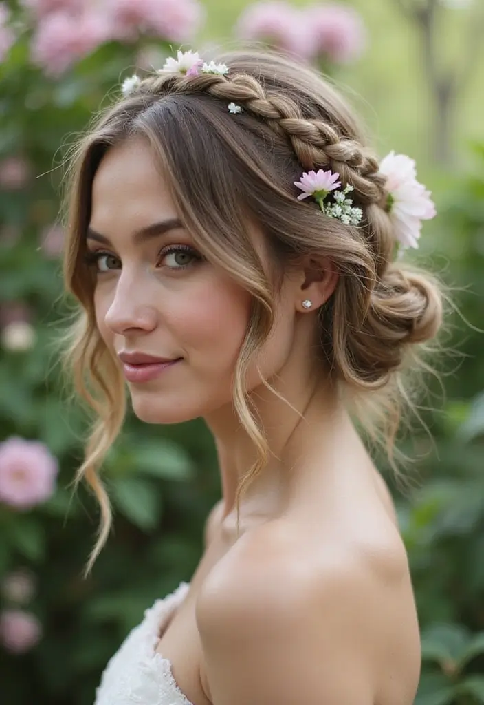 50 Easy Hairstyles for Short Hair That Look Effortlessly Chic - 3. Braided Crown for Short Hair