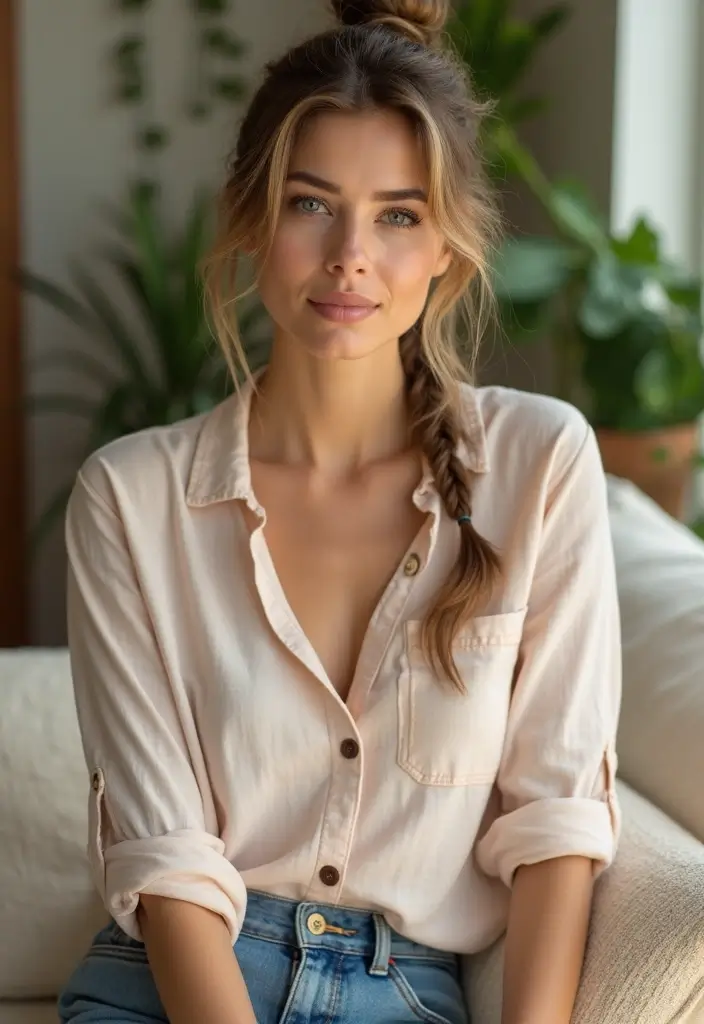 50 Easy Hairstyles for Short Hair That Look Effortlessly Chic - 39. Simple Side Knot