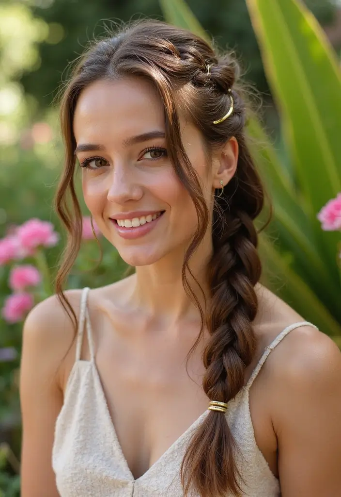 50 Easy Hairstyles for Short Hair That Look Effortlessly Chic - 41. Twisted Braids to the Side
