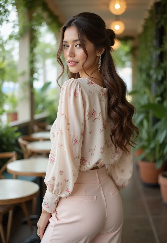 50 Easy Hairstyles for Short Hair That Look Effortlessly Chic - 46. Half-Up Twisted Bun