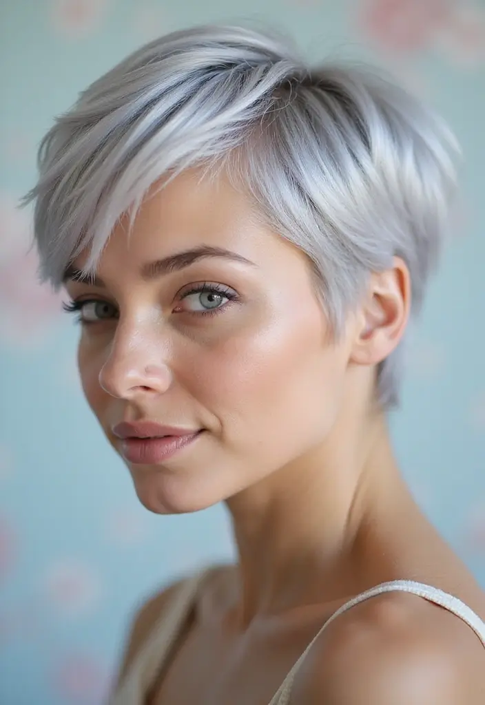 50 Gorgeous Gray Hair Color Ideas That Feel Modern 1 50 Gorgeous Gray Hair Color Ideas That Feel Modern - 1. Chic Silver Pixie Cut