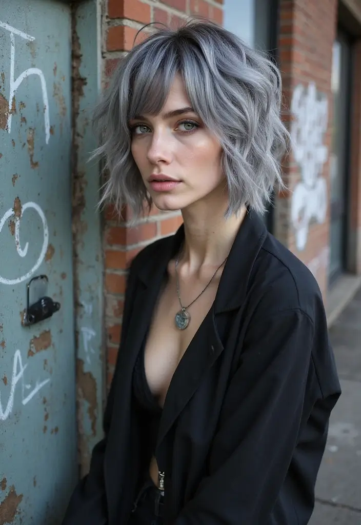 50 Gorgeous Gray Hair Color Ideas That Feel Modern 12 50 Gorgeous Gray Hair Color Ideas That Feel Modern - 12. Grunge-Inspired Gray Hair