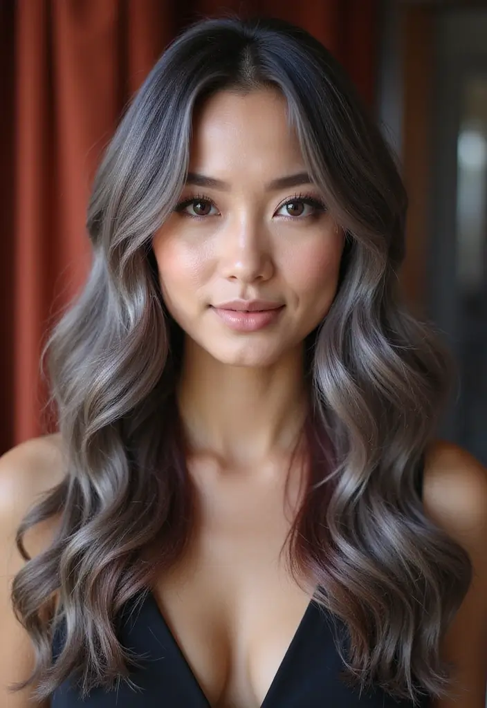 50 Gorgeous Gray Hair Color Ideas That Feel Modern 16 50 Gorgeous Gray Hair Color Ideas That Feel Modern - 16. Subtle Gray with Burgundy Undertones