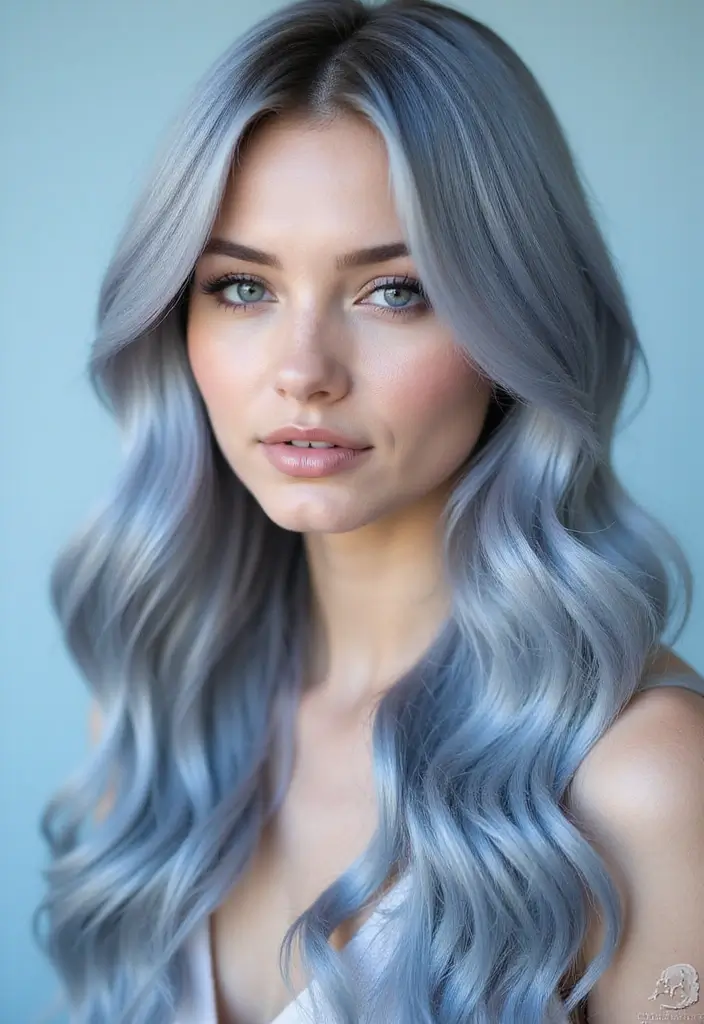 50 Gorgeous Gray Hair Color Ideas That Feel Modern 17 50 Gorgeous Gray Hair Color Ideas That Feel Modern - 17. Ice Blue and Silver Combo