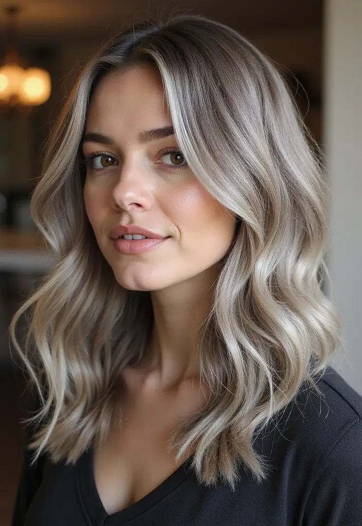 50 Gorgeous Gray Hair Color Ideas That Feel Modern 21 50 Gorgeous Gray Hair Color Ideas That Feel Modern - 21. Layered Gray Hair with Cinnamon Highlights
