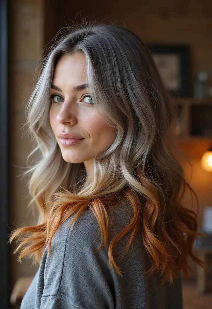 50 Gorgeous Gray Hair Color Ideas That Feel Modern 25 50 Gorgeous Gray Hair Color Ideas That Feel Modern - 25. Textured Gray with Rustic Orange Undertones