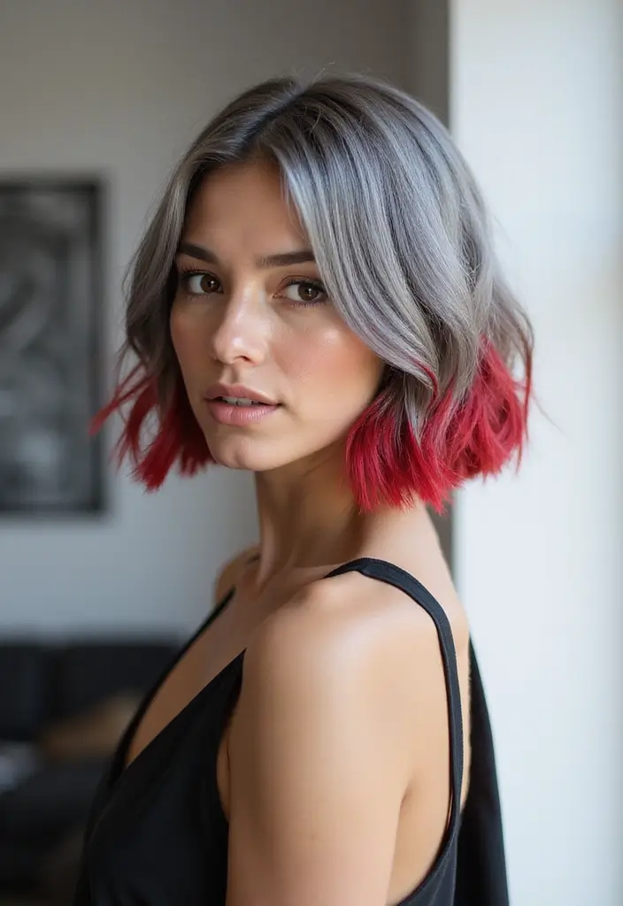 50 Gorgeous Gray Hair Color Ideas That Feel Modern 28 50 Gorgeous Gray Hair Color Ideas That Feel Modern - 28. Gray Bob with Red Undertones
