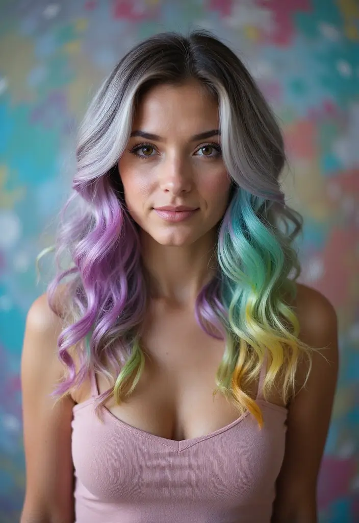 50 Gorgeous Gray Hair Color Ideas That Feel Modern 37 50 Gorgeous Gray Hair Color Ideas That Feel Modern - 37. Cool Gray with Multicolored Tips