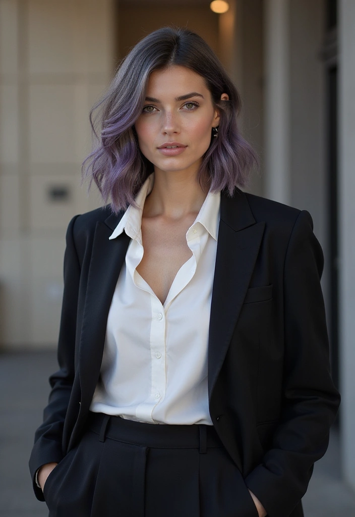 50 Gorgeous Gray Hair Color Ideas That Feel Modern 39 50 Gorgeous Gray Hair Color Ideas That Feel Modern - 39. Gray with Dark Purple Highlights