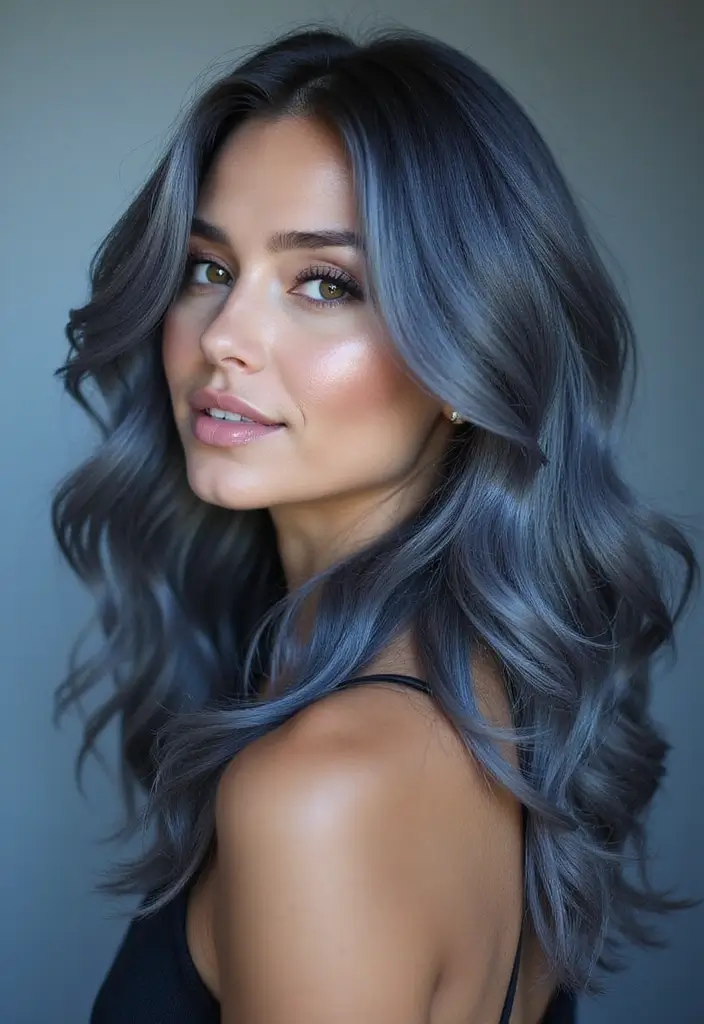 50 Gorgeous Gray Hair Color Ideas That Feel Modern 44 50 Gorgeous Gray Hair Color Ideas That Feel Modern - 44. Ash Gray with Dark Blue Undertones