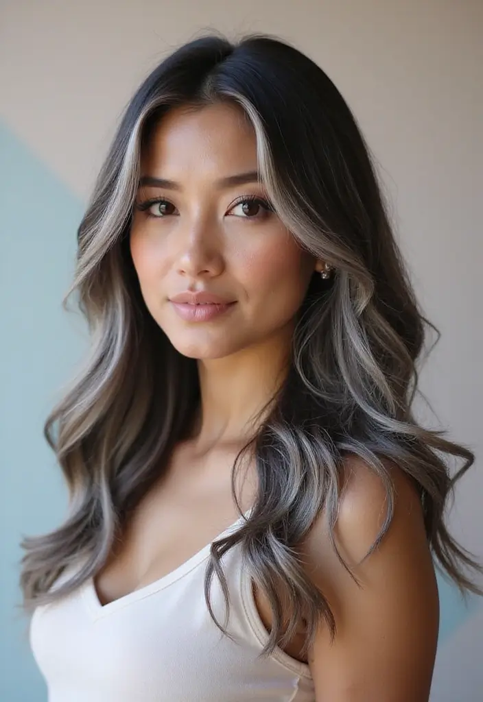 50 Gorgeous Gray Hair Color Ideas That Feel Modern 6 50 Gorgeous Gray Hair Color Ideas That Feel Modern - 6. Dark Gray and Ash Blonde Fusion