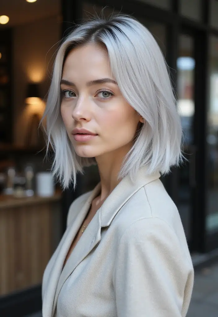 50 Gorgeous Gray Hair Color Ideas That Feel Modern 8 50 Gorgeous Gray Hair Color Ideas That Feel Modern - 8. Sleek Silver Bob