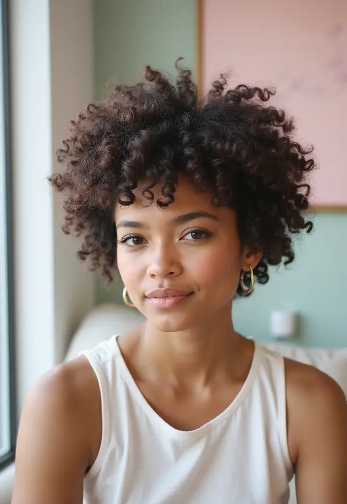 50 Gorgeous Hairstyles with Curly Hair That Pop - 16. Curly Pixie Cut