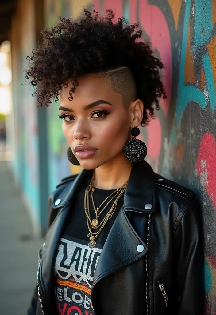 50 Gorgeous Hairstyles with Curly Hair That Pop - 19. Curly Mohawk