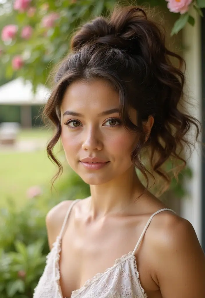 50 Gorgeous Hairstyles with Curly Hair That Pop - 2. The Fluffy Ponytail