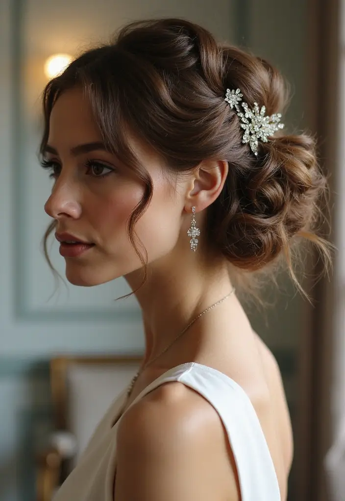 50 Gorgeous Hairstyles with Curly Hair That Pop - 23. Elegant Curly Chignon