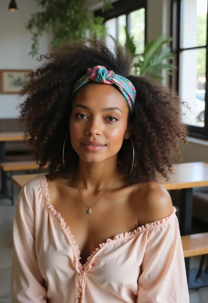 50 Gorgeous Hairstyles with Curly Hair That Pop - 24. Curly Hair with a Headband