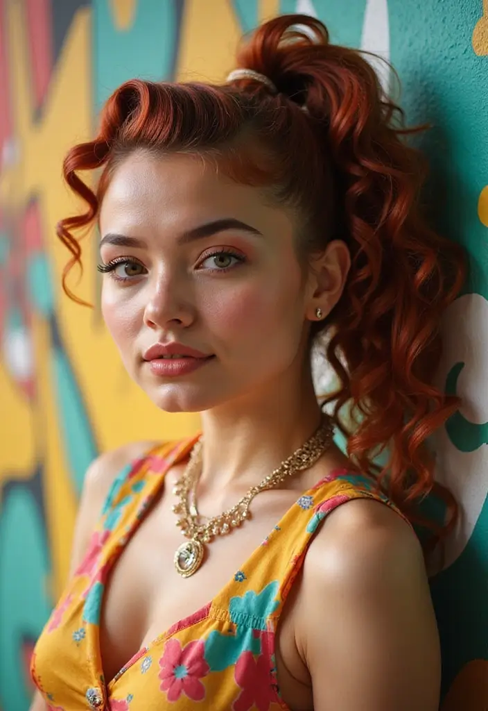 50 Gorgeous Hairstyles with Curly Hair That Pop - 26. Curly Retro Ponytail