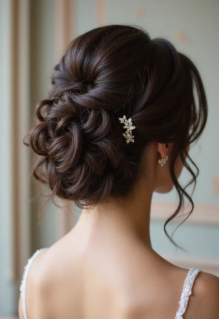 50 Gorgeous Hairstyles with Curly Hair That Pop - 40. Curly Updo with a Twist