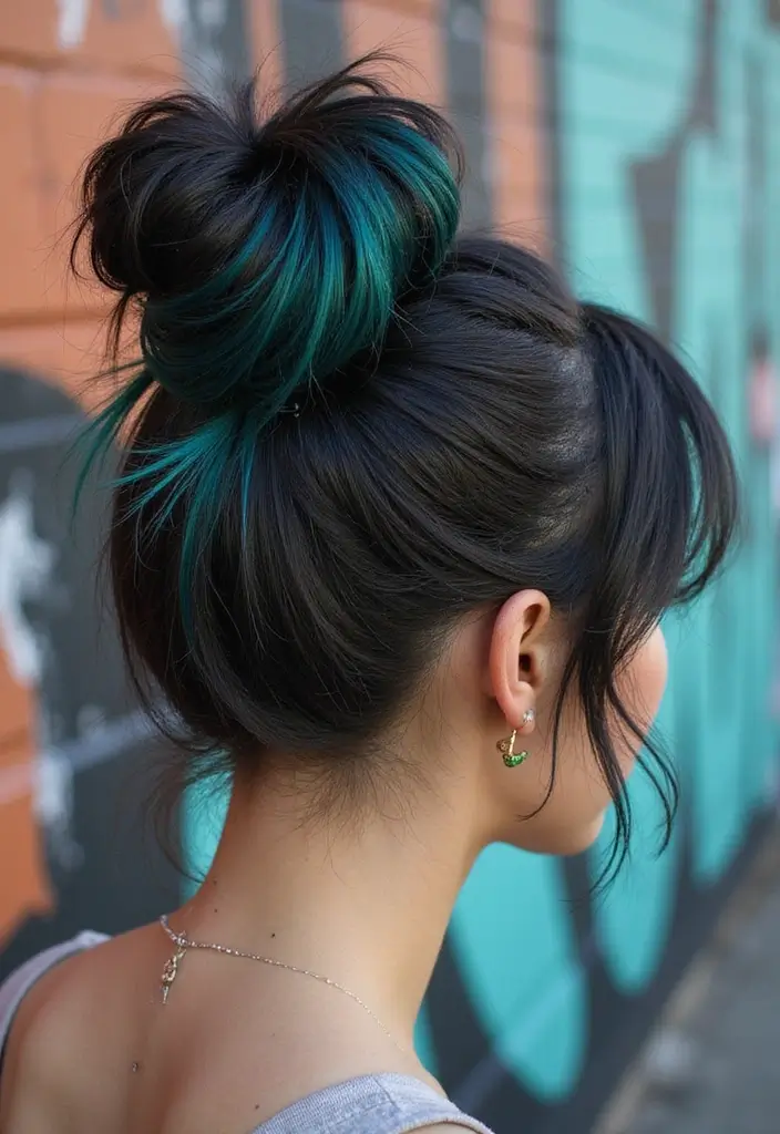 50 Hair Color Ideas for Brunettes That Always Work 13 50 Hair Color Ideas for Brunettes That Always Work - 13. Dark Brunette with Teal Highlights