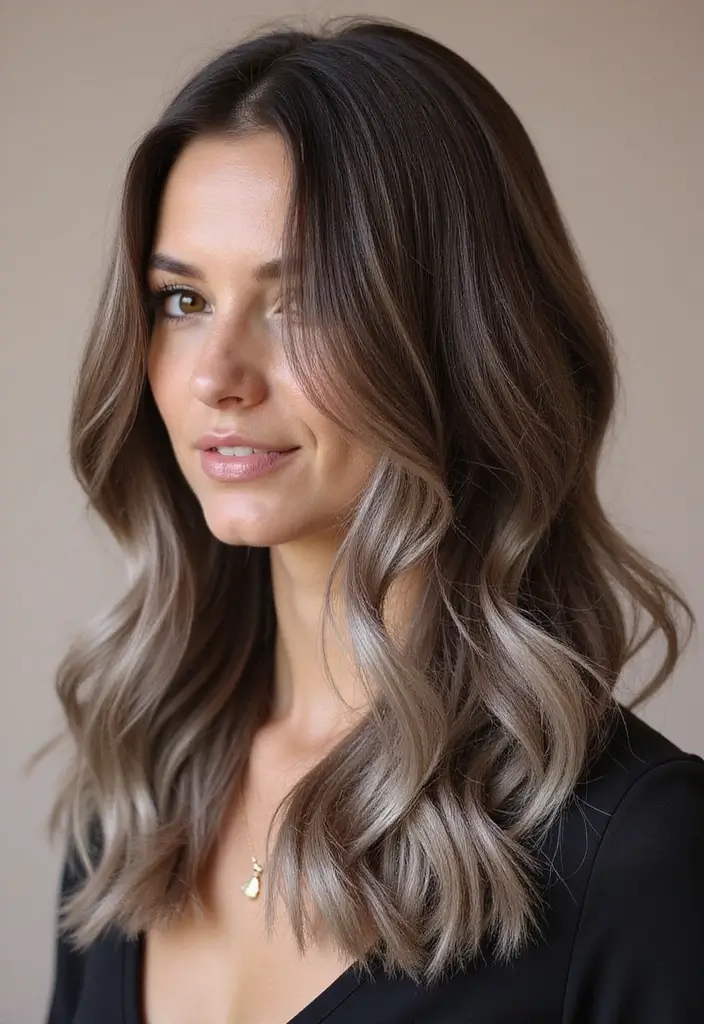 50 Hair Color Ideas for Brunettes That Always Work 15 50 Hair Color Ideas for Brunettes That Always Work - 15. Warm Brunette with Silver Highlights
