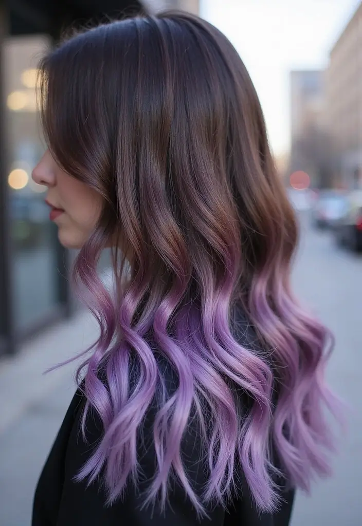 50 Hair Color Ideas for Brunettes That Always Work 30 50 Hair Color Ideas for Brunettes That Always Work - 30. Cool Brunette with Lilac Highlights