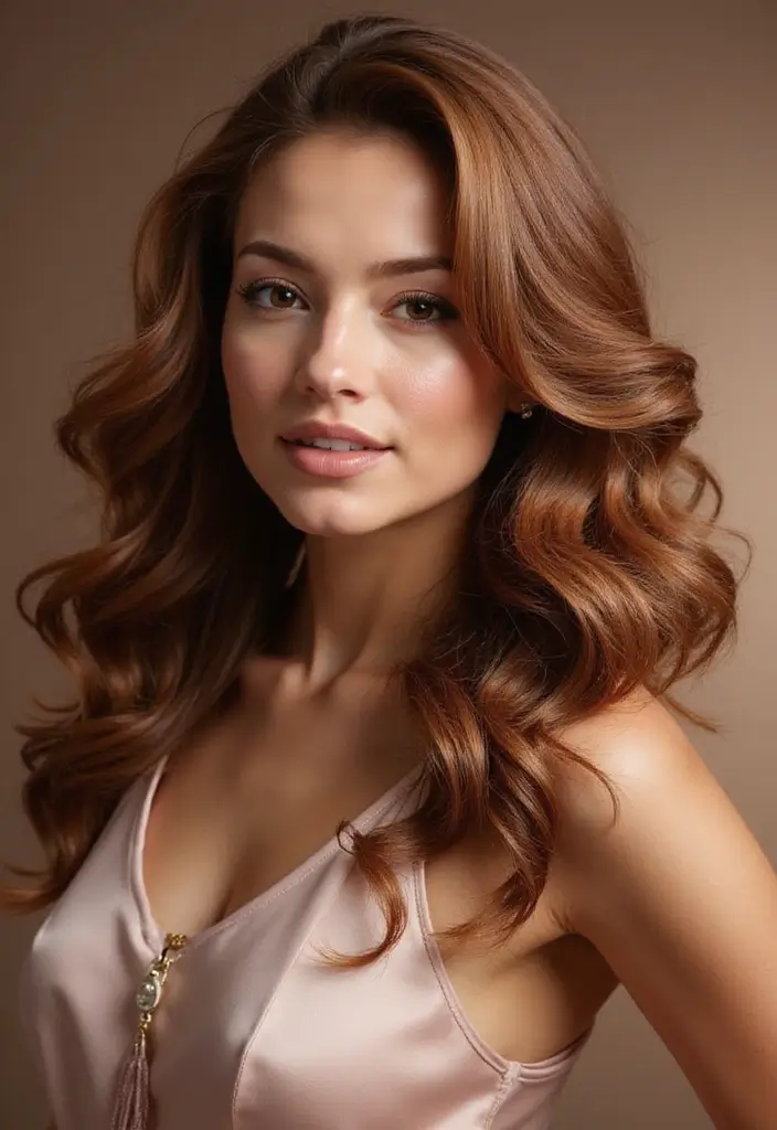 50 Hair Color Ideas for Brunettes That Always Work 36 50 Hair Color Ideas for Brunettes That Always Work - 36. Cinnamon Brown with Champagne Highlights