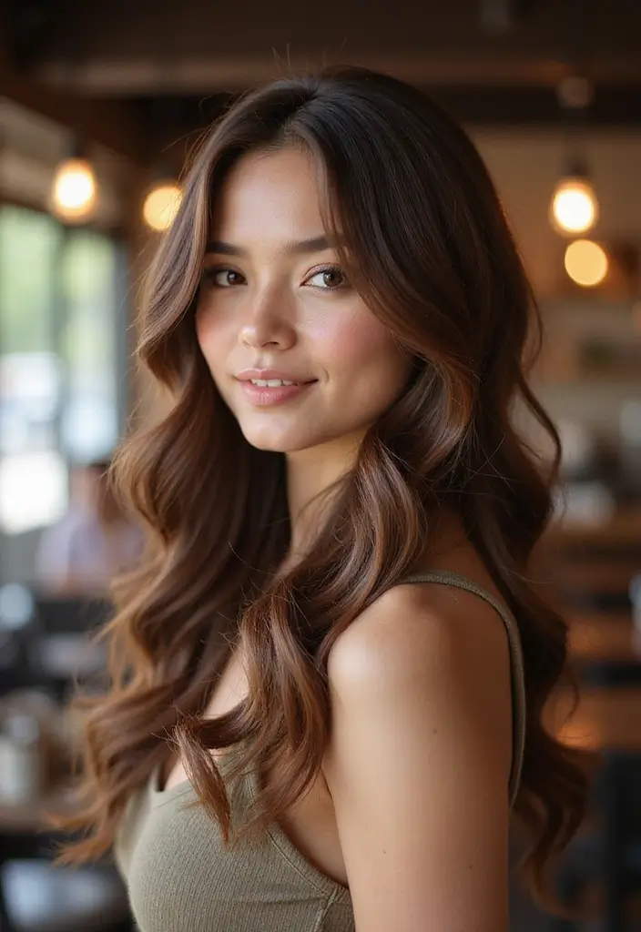 50 Hair Color Ideas for Brunettes That Always Work 38 50 Hair Color Ideas for Brunettes That Always Work - 38. Coffee Brown with Light Chestnut Highlights