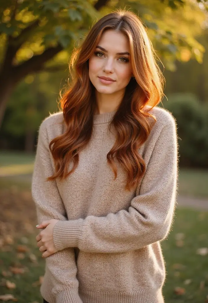 50 Hair Color Ideas for Brunettes That Always Work 40 50 Hair Color Ideas for Brunettes That Always Work - 40. Light Brown with Copper Highlights