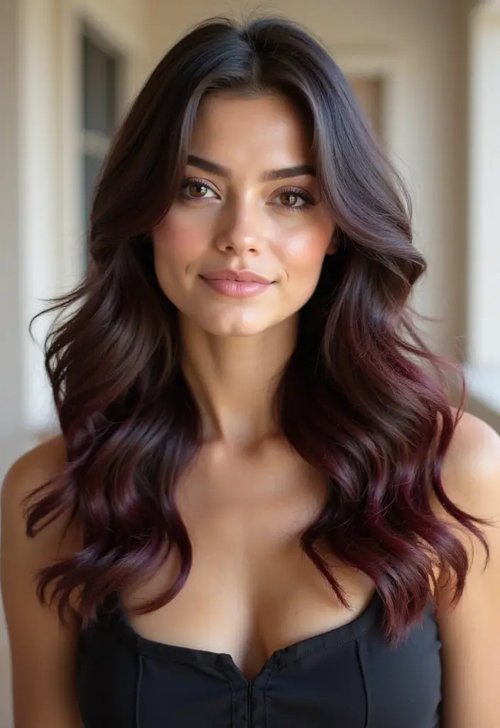 50 Hair Color Ideas for Brunettes That Always Work 49 50 Hair Color Ideas for Brunettes That Always Work - 49. Dark Brown with Burgundy Balayage