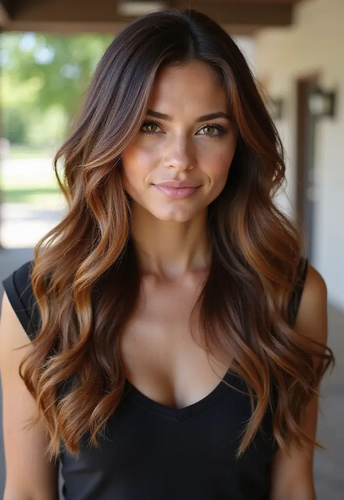 50 Hair Color Ideas for Brunettes That Always Work 6 50 Hair Color Ideas for Brunettes That Always Work - 6. Mahogany Balayage
