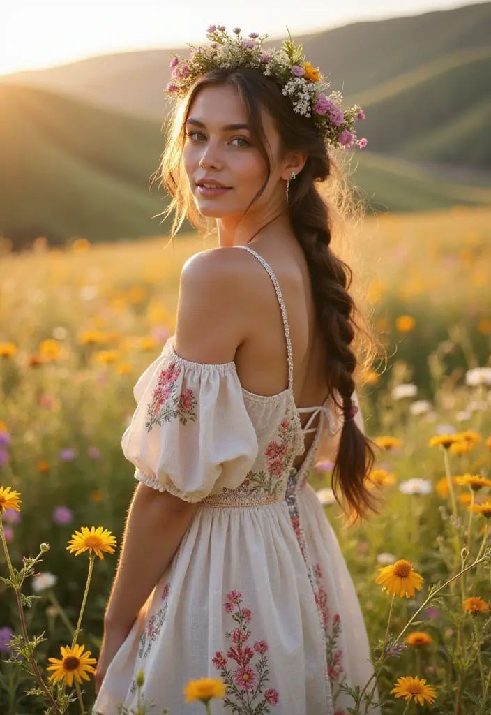 50 Hairstyles for Long Hair That Look Gorgeous Every Day 42 50 Hairstyles for Long Hair That Look Gorgeous Every Day - 41. Wildflower Crown Braid