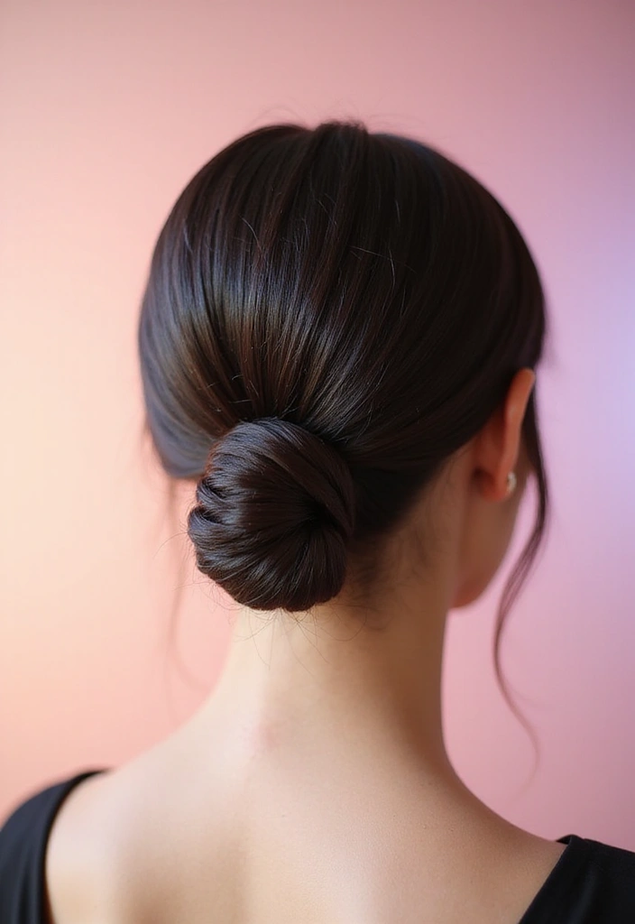 50 Hairstyles for Straight Hair That Always Look Polished - 1. Sleek Low Bun