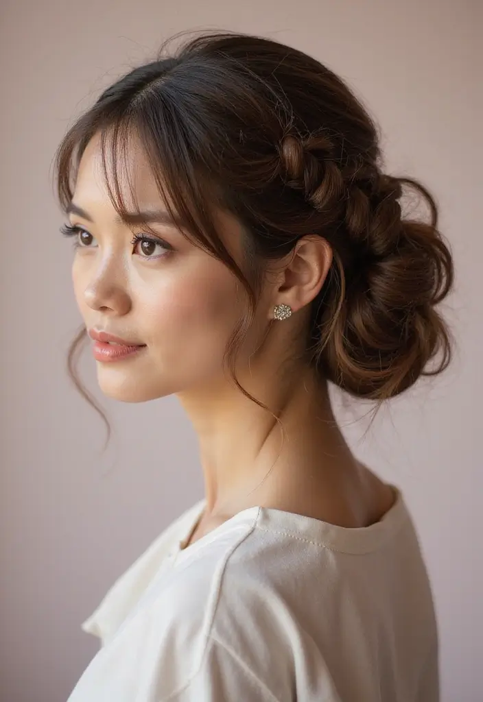 50 Hairstyles for Straight Hair That Always Look Polished - 11. Elegant Updo with Twists