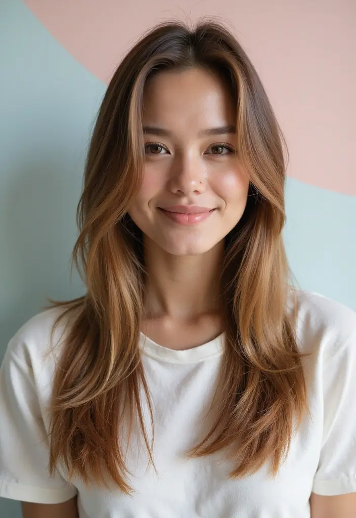 50 Hairstyles for Straight Hair That Always Look Polished - 17. Simple Straight Hair with Tucked Ends