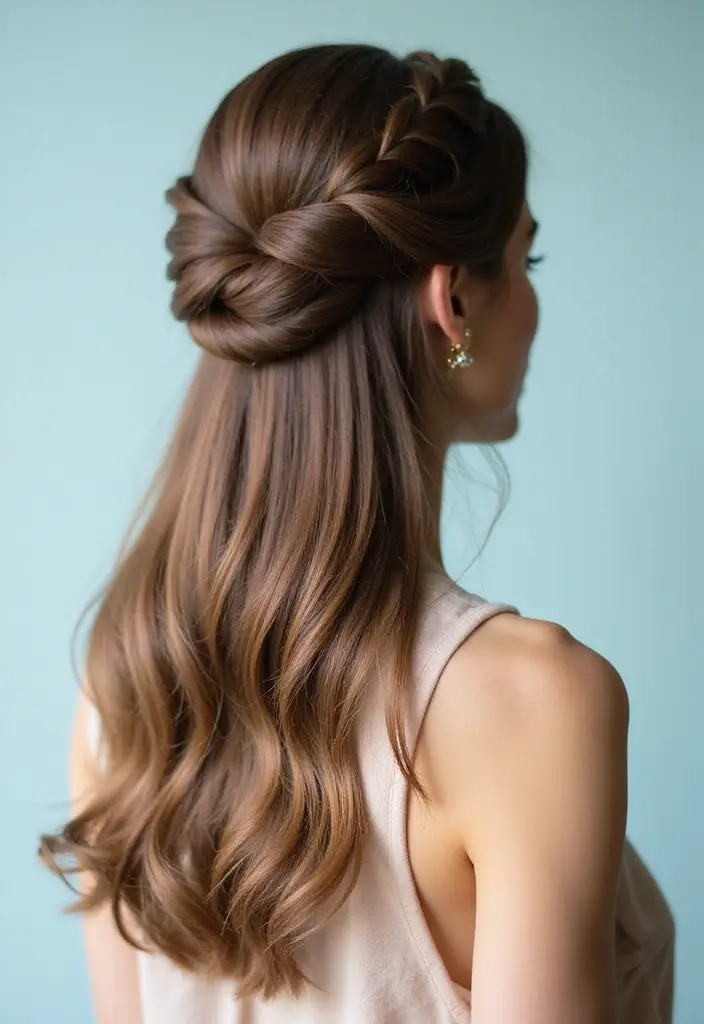 50 Hairstyles for Straight Hair That Always Look Polished - 2. Half-Up Twist