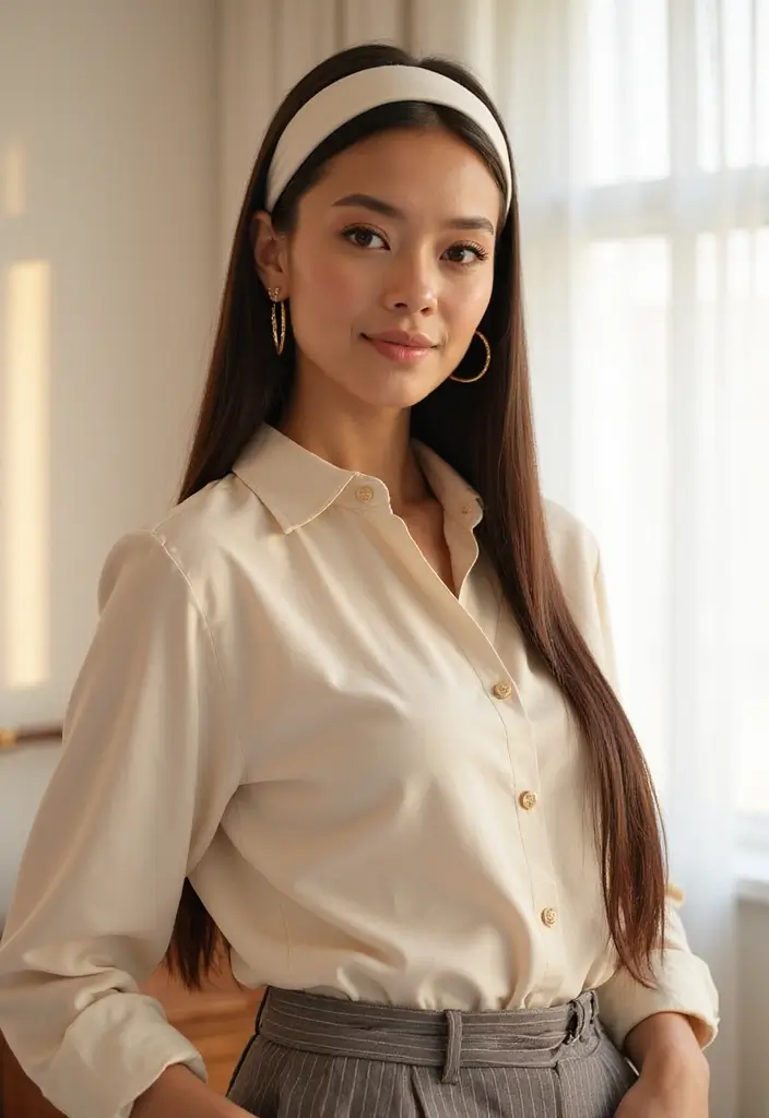50 Hairstyles for Straight Hair That Always Look Polished - 40. Straight Hair with a Sleek Headband