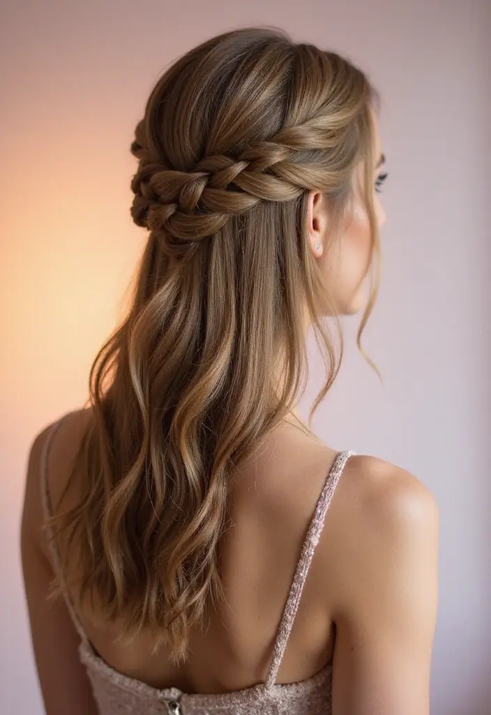 50 Hairstyles for Straight Hair That Always Look Polished - 9. Twisted Half-Updo