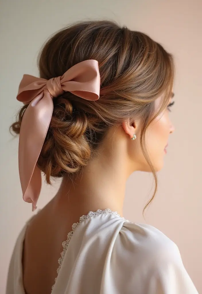 50 Half Up Half Down Bow Hairstyles That Look Cute - 1. Classic Chic Bow