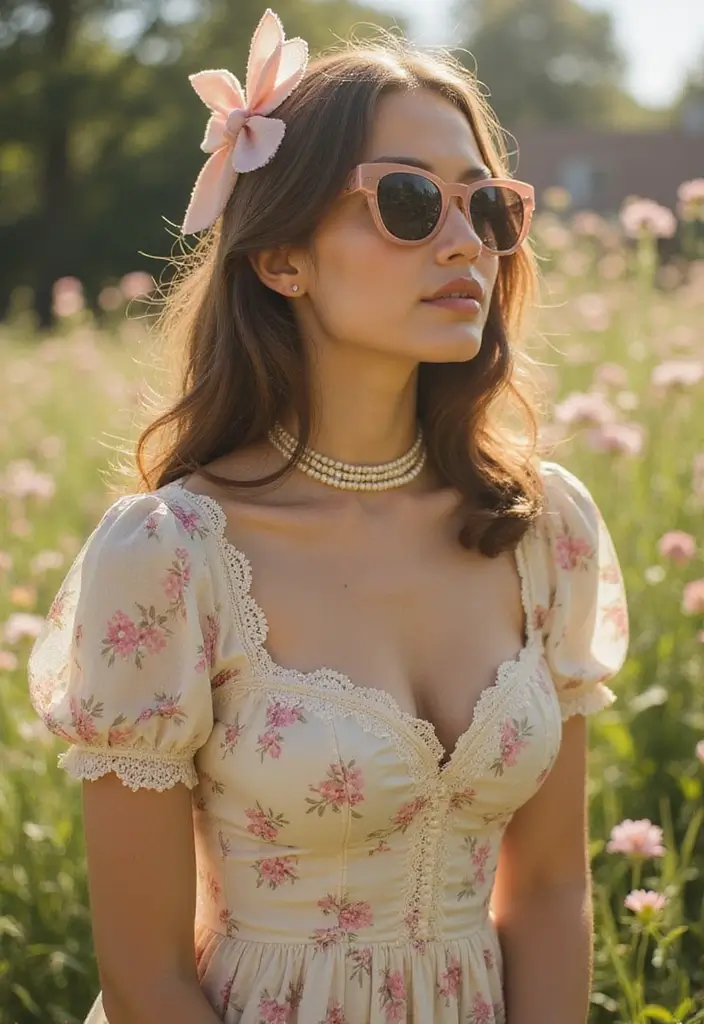 50 Half Up Half Down Bow Hairstyles That Look Cute - 11. Vintage Bow