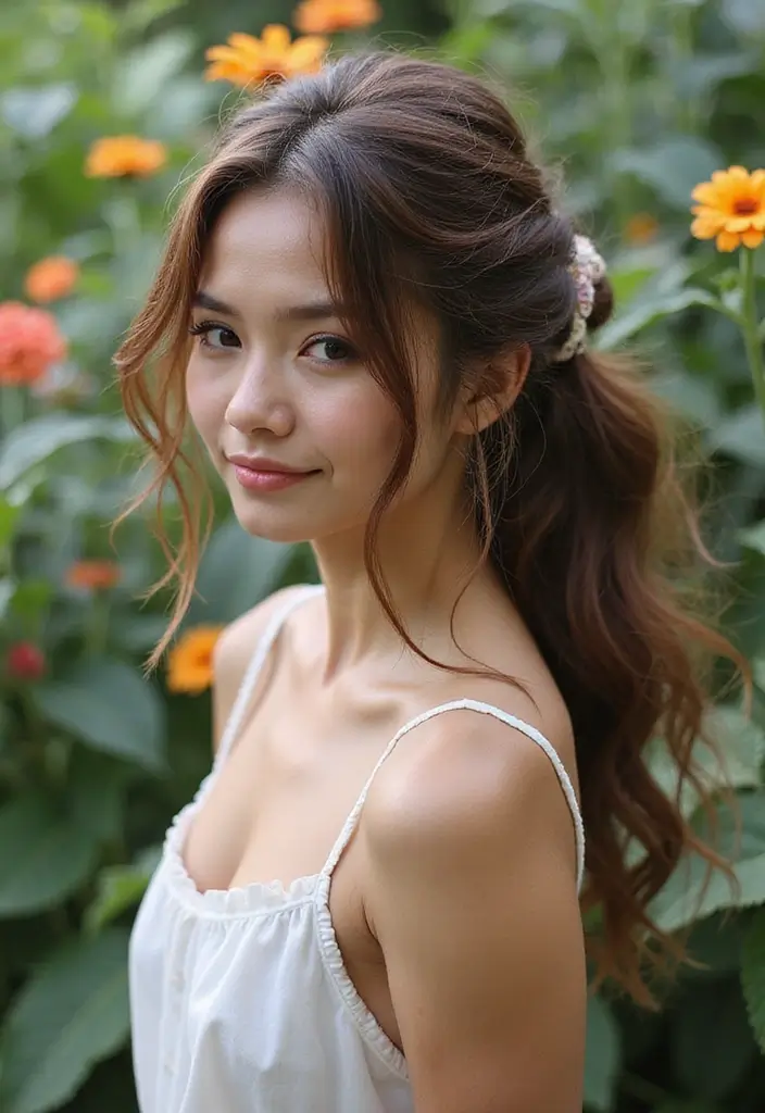 50 Half Up Half Down Bow Hairstyles That Look Cute - 2. Messy Bow with Volume