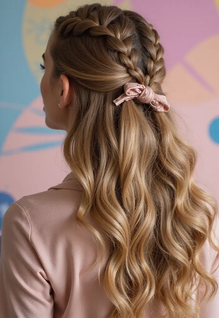 50 Half Up Half Down Bow Hairstyles That Look Cute - 25. Creative Textured Bow