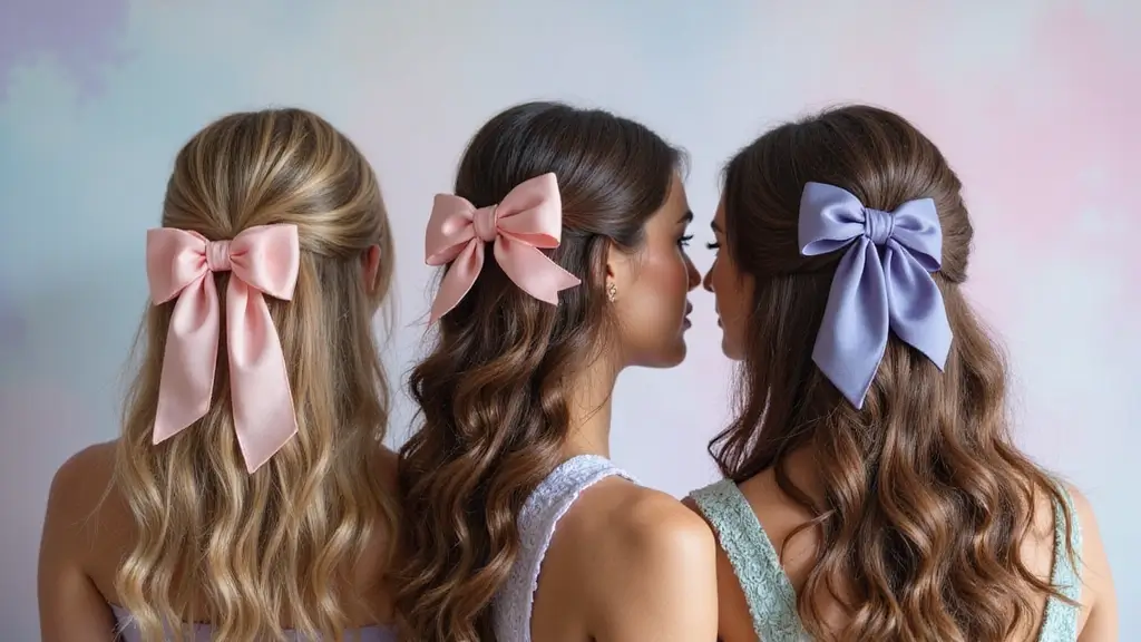 50 Half Up Half Down Bow Hairstyles That Look Cute