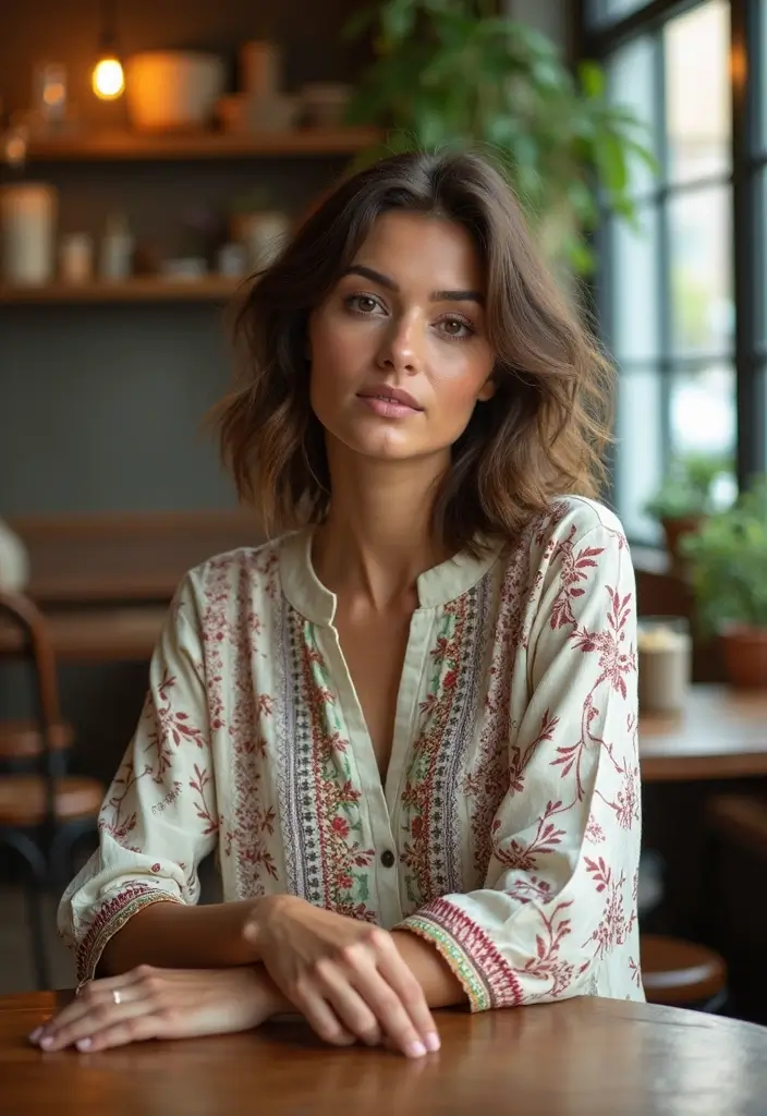 50 Kurti Hairstyles for Short Hair That Complete the Look 15 50 Kurti Hairstyles for Short Hair That Complete the Look - 15. Textured Lob for Casual Elegance