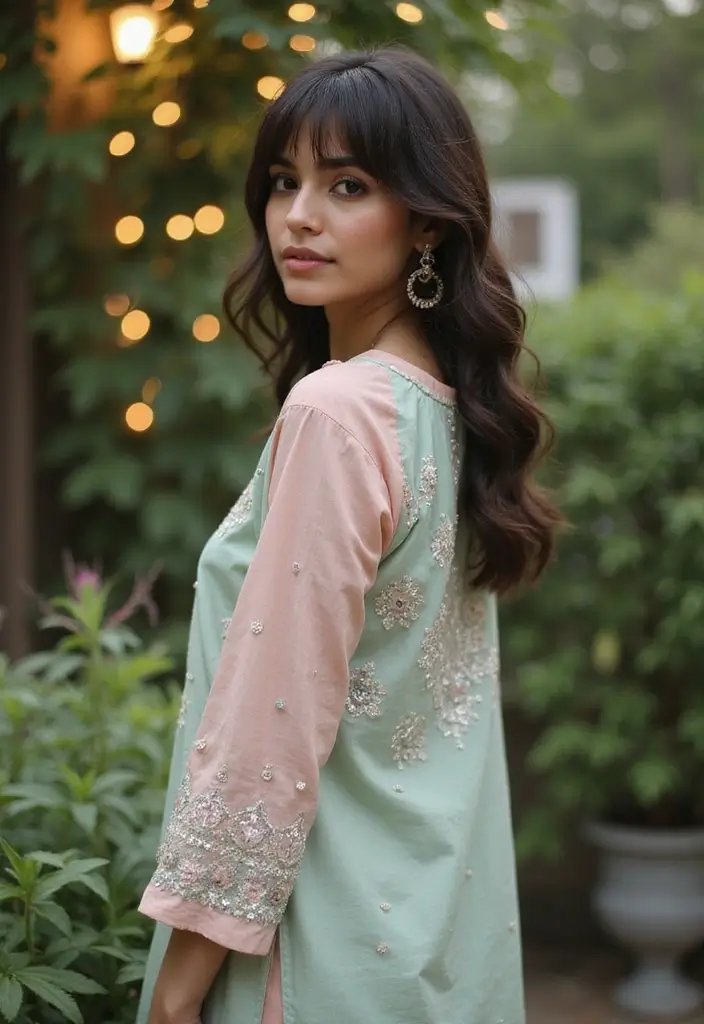 50 Kurti Hairstyles for Short Hair That Complete the Look 32 50 Kurti Hairstyles for Short Hair That Complete the Look - 31. Soft Bangs with Loose Curls for a Romantic Look