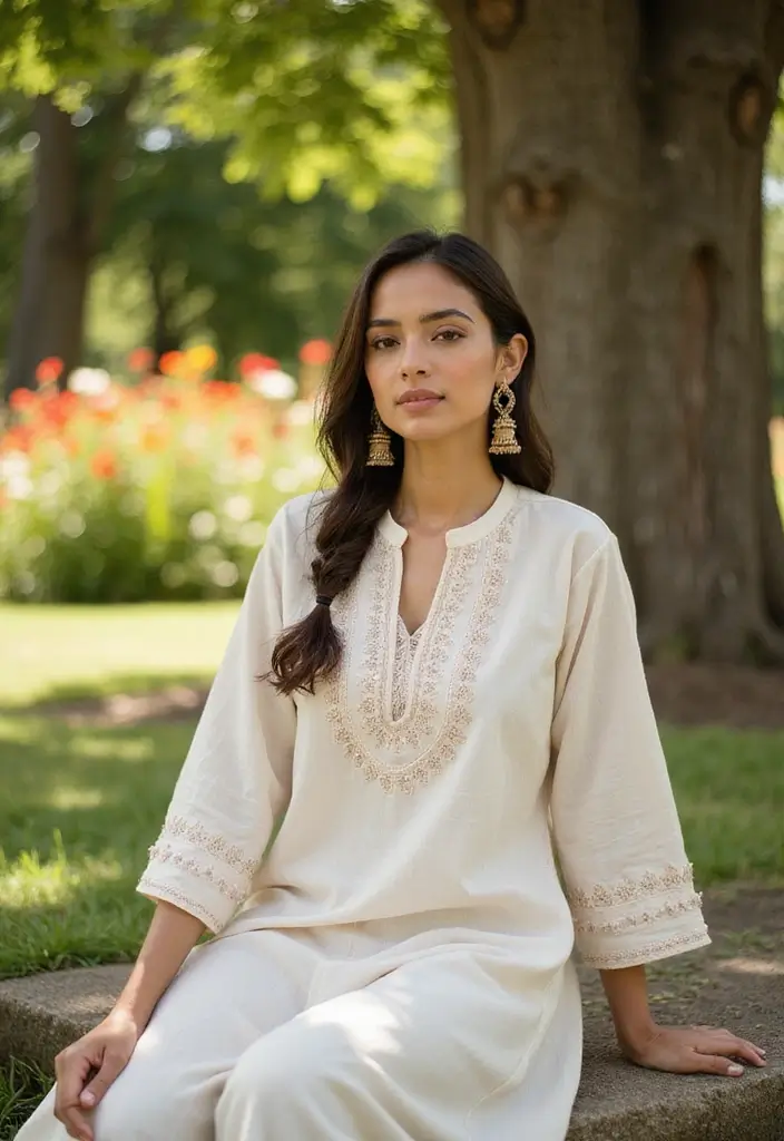 50 Kurti Hairstyles for Short Hair That Complete the Look 37 50 Kurti Hairstyles for Short Hair That Complete the Look - 36. Loose Low Braid for a Casual Look