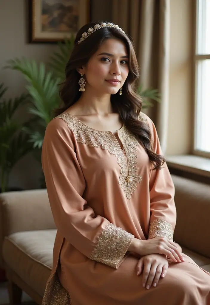 50 Kurti Hairstyles for Short Hair That Complete the Look 51 50 Kurti Hairstyles for Short Hair That Complete the Look - 50. Sophisticated Low Braid with a Headband